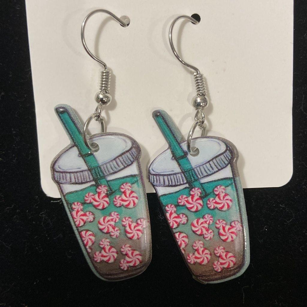 Iced coffee earrings